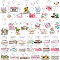 Conjunto a granel de chaveiros acrílicos para livros Equsion, de 100 peças, 2-3 cm Conjunto a granel de chaveiros acrílicos para livros Equsion, de 100 peças, 2-3 cm
