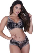 Conjunto Abigail Bicolor de Renda sem Bojo Conjunto Abigail Bicolor de Renda sem Bojo