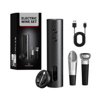 Conjunto Abridor De Vinho Elétrico 4 Em 1 Recarregável USB Com Saca-rolhas, Bico Dosador E Tampa Conjunto Abridor De Vinho Elétrico 4 Em 1 Recarregável USB Com Saca-rolhas, Bico Dosador E Tampa