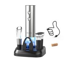 Conjunto Abridor de Vinho Elétrico CIRCLE JOY Aço Inoxidável 7 em 1