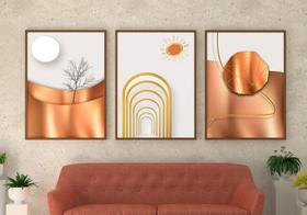 Conjunto abstrato paisagem dourada Conjunto abstrato paisagem dourada