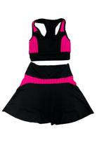 Conjunto Academia Cropped Com Bojo +Short Saia Conjunto Academia Cropped Com Bojo +Short Saia