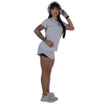 Conjunto Academia Feminino Dryfit - Short Duplo e Blusa
