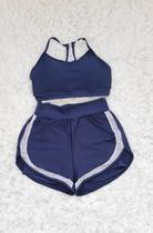 Conjunto Academia Feminino Fitness Short duplo e Top c/ bojo