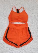 Conjunto Academia Feminino Fitness Short duplo e Top c/ bojo