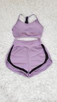 Conjunto Academia Feminino Fitness Short duplo e Top c/ bojo