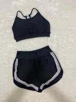 Conjunto Academia Feminino Fitness Short duplo e Top c/ bojo