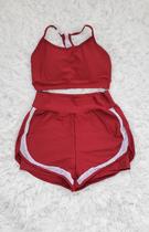 Conjunto Academia Feminino Fitness Short duplo e Top c/ bojo