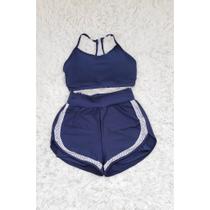 Conjunto Academia Feminino Fitness Short duplo e Top c/ bojo