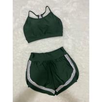 Conjunto Academia Feminino Fitness Short duplo e Top c/ bojo