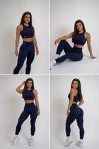 Conjunto Academia Feminino Legging E Top Preto -