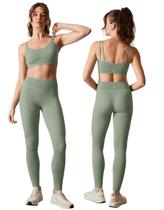 Conjunto Academia Fitness Feminino Sem Costura Top Alças Legging Cós Alto HOPE RESORT Conjunto Academia Fitness Feminino Sem Costura Top Alças Legging Cós Alto HOPE RESORT