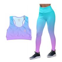 Conjunto Academia Legging Feminina Top Cropped Fitness Treino Ginástica Musculação