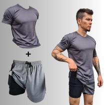 Conjunto Academia Short 2 Em 1 Camiseta Dry Fit Masculino Conjunto Academia Short 2 Em 1 Camiseta Dry Fit Masculino