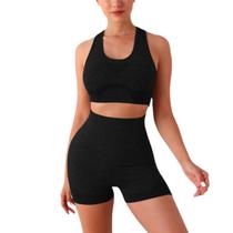 Conjunto Academia Short Levanta Bumbum + Top c/ Bojo Fitness