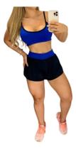 Conjunto Academia Top Com Bojo + Short Duplo S Rosa G (40-42