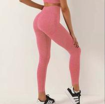 Conjunto Academia Top Cropped Sutiã Legging Levanta Bumbum Cintura Alta Feminino