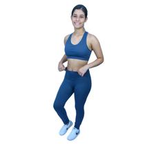 Conjunto Academia Top E Calça Legging Canelado Fitness Conjunto Academia Top E Calça Legging Canelado Fitness