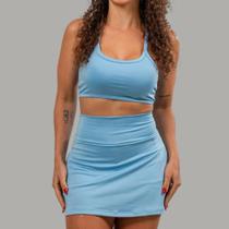 Conjunto Academia Top Nadador + Short Saia com Bolsos internos para celular/fone/chave dos 2 lados Conjunto Academia Top Nadador + Short Saia com Bolsos internos para celular/fone/chave dos 2 lados