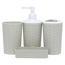 Conjunto Acessórios Kit De Banheiro E Kit Lavabo Com 4 Peças