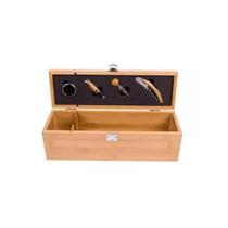 Conjunto Acessórios Porta Vinho 5 Pçs Caixa Bambu - Mimo Style Conjunto Acessórios Porta Vinho 5 Pçs Caixa Bambu - Mimo Style