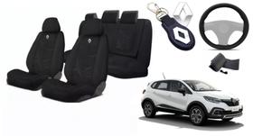 Conjunto Aconchego Captur 2017-2024 + Volante + Chaveiro Tecido