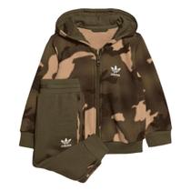 Conjunto Adid Moletom Capuz Fecho Zíper Camuflado Infantil