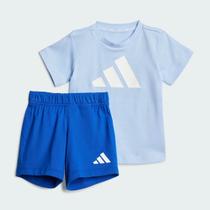 Conjunto Adidas 3 Stripes Big Logo T-Set 160 Infantil Azul