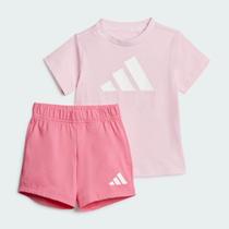 Conjunto Adidas 3 Stripes Big Logo T-Set 160 Infantil Rosa