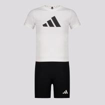 Conjunto Adidas Essentials Big Logo Branco e Preto Conjunto Adidas Essentials Big Logo Branco e Preto