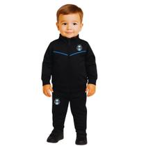 Conjunto Agasalho Preto Grêmio Infantil Jaqueta e Calça