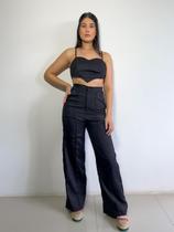 Conjunto Alfaiataria Cropped Coração Pantalona Cintura Alta Conjunto Alfaiataria Cropped Coração Pantalona Cintura Alta