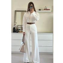 conjunto alfaiataria feminino 3 peças roupas femininas Elegante Calça pantalona e Camisa Social conjunto alfaiataria feminino 3 peças roupas femininas Elegante Calça pantalona e Camisa Social