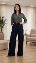 conjunto alfaiataria feminino 3 peças roupas femininas Elegante Calça pantalona e Camisa Social