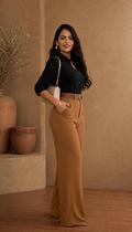 conjunto alfaiataria feminino 3 peças roupas femininas Elegante Calça pantalona e Camisa Social