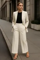 Conjunto alfaiataria feminino blazer e calça pantalona(M) - NK Modas