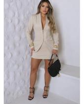 Conjunto Alfaiataria Minissaia E Blazer Tipo Corpete