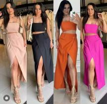 Conjunto alfaiataria saia+cropped Lívia Conjunto alfaiataria saia+cropped Lívia