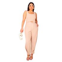 Conjunto alfaiataria top e calça premium elegante plus size
