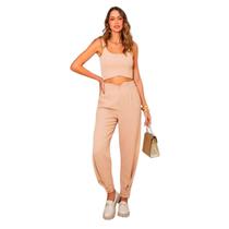 Conjunto alfaiataria top e calça premium elegante