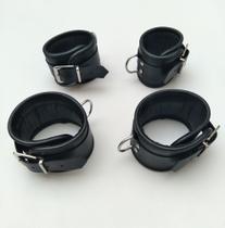 Conjunto Algemas com Tornozeleiras almofadadas. AL033 Couro Legítimo