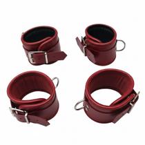 Conjunto Algemas com Tornozeleiras almofadadas. AL033 Couro Legítimo