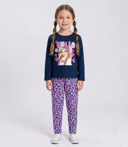 Conjunto Algodão Menina Blusa Longa E Calça Select Azul Conjunto Algodão Menina Blusa Longa E Calça Select Azul