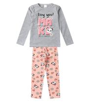 Conjunto Algodão Menina Blusa Longa E Calça Select Cinza