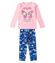 Conjunto Algodão Menina Blusa Longa E Calça Select Rosa