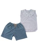 Conjunto Algodão Shorts e Body Regata Príncipe e Princesa