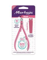 Conjunto - Alicate para Cutículas + Cortador de Unhas - Rosa - Merheje