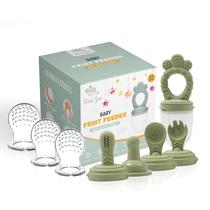 Conjunto Alimentador de Frutas para Bebê Minie Joo em Silicone Livre de BPA, 9 Peças