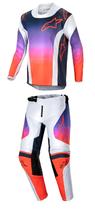 Conjunto Alpinestars Racer Hoen - Equipamento de Moto (Cinza Claro/Laranja/Preto)