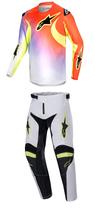 Conjunto Alpinestars Racer Lucent - Equipamento de Moto Branco/Vermelho Neon/Amarelo